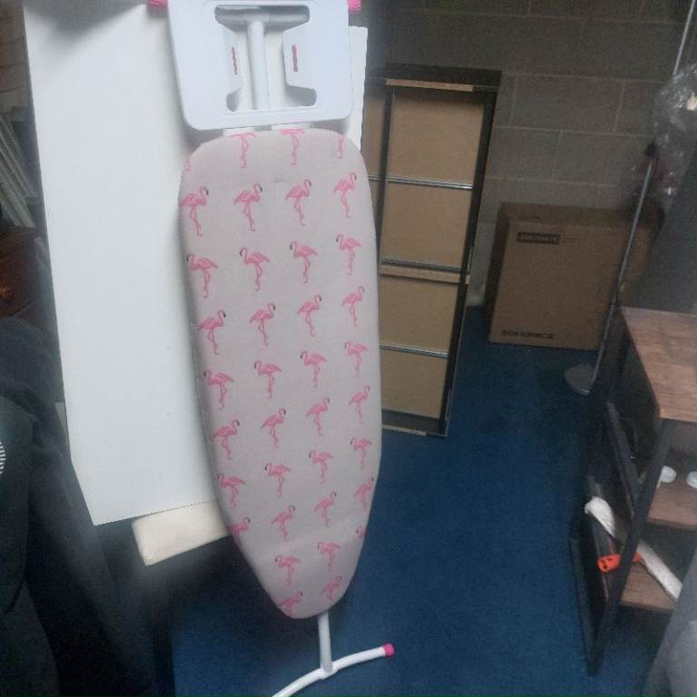 Flamingo Pattern Tabletop Ironing Board - Compact & Pink