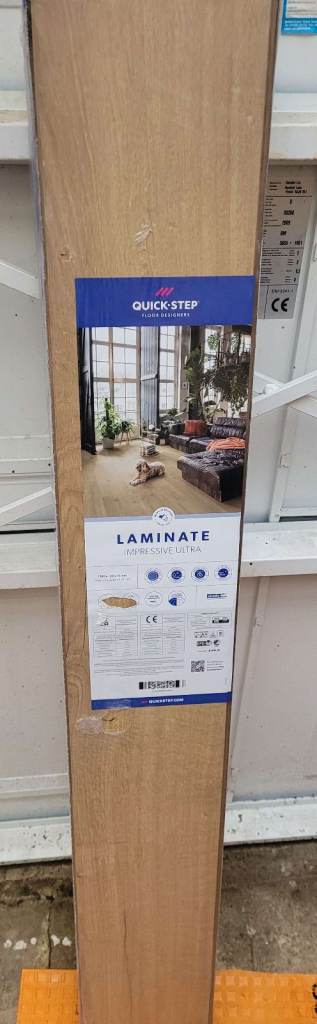 1 pack of laminated flooring and 1 single tile stone grey floor / wall tiles 