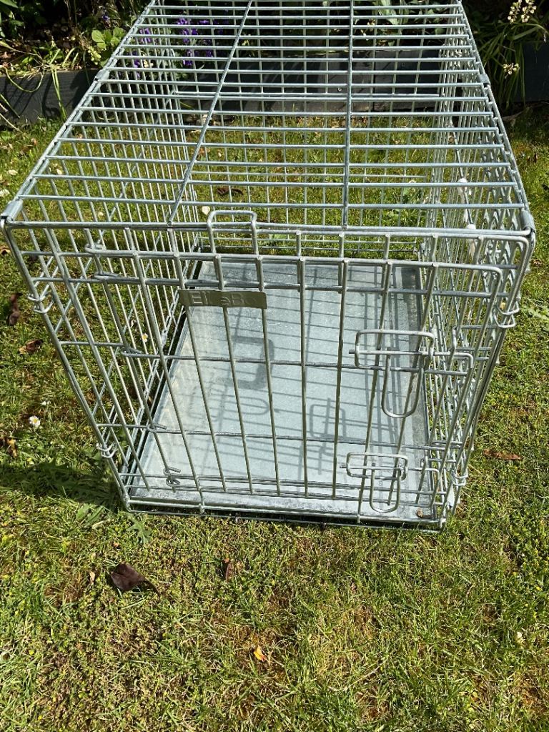 Elliebo Small Galvanised Dog Crate