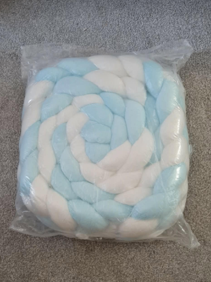 Brand New 3 Metres 4 Strands Soft Knot Pillow Decorative Baby Bedding (Blue & White)