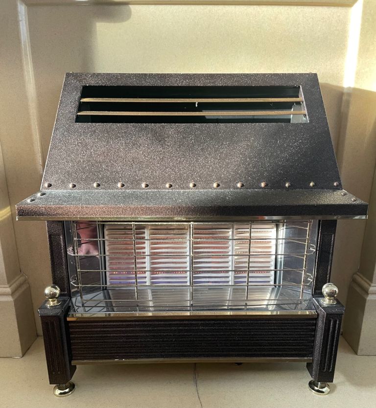 Flavel Regent Electronic Ignition Black/Gold Gas Fire
