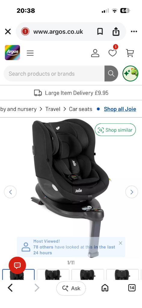 Spin car seat 360 joie