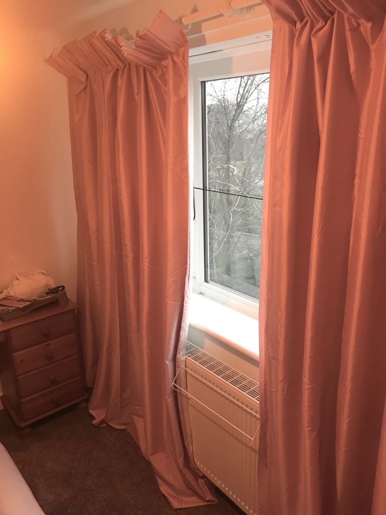Shabby chic pink curtains