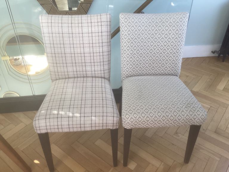 Fabric Dining Chairs – Different Patterns, Good Condition