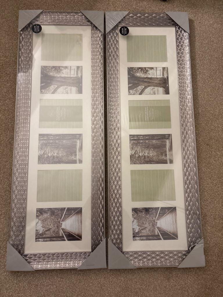 Silver Photo frame for 6 photographs. 2 available at £10 each. RRP £14.99