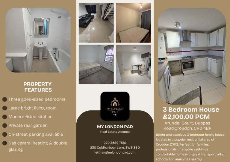 Spacious 3-Bed Family House with Garden – Croydon | Company Lets Welcome!