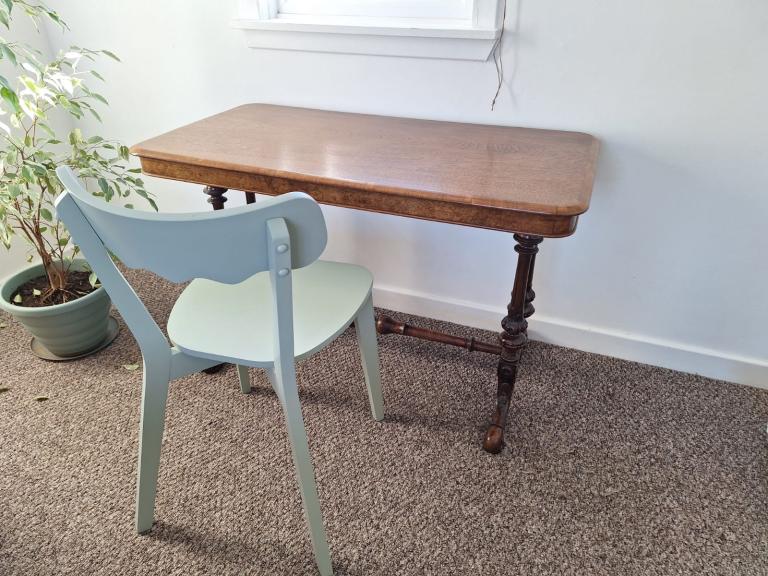Elegant Antique Wooden Desk with Turned Legs