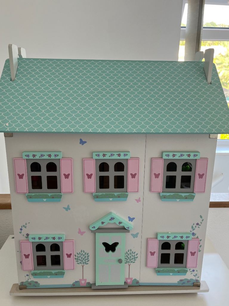 Large Wooden Dollhouse with Furniture and Accessories