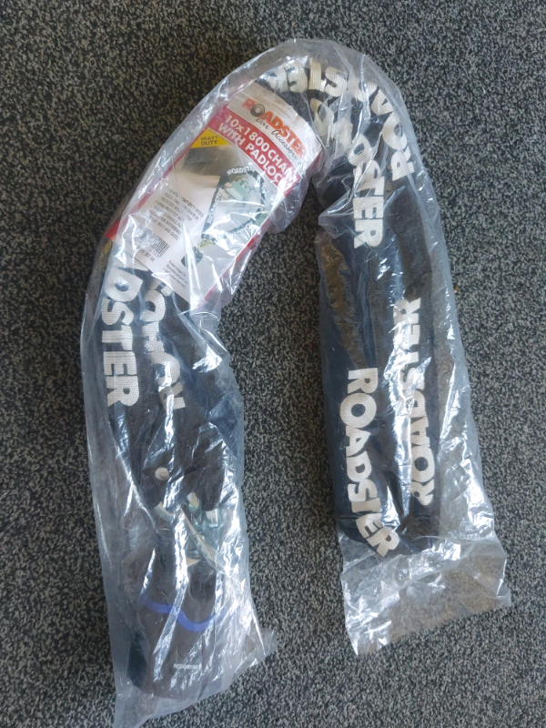 Roadster heavy duty motorbike lock 10X1800 chainwhit padlock and 2 ke