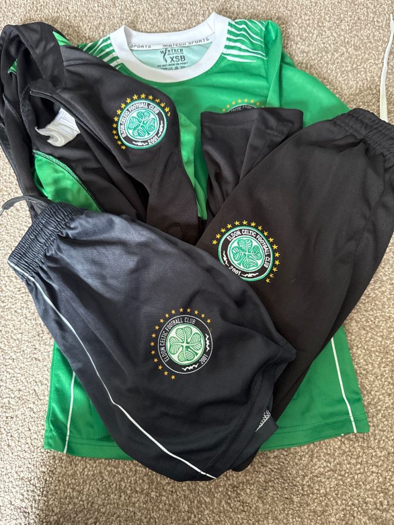 Eldon Celtic football kit for kids 
