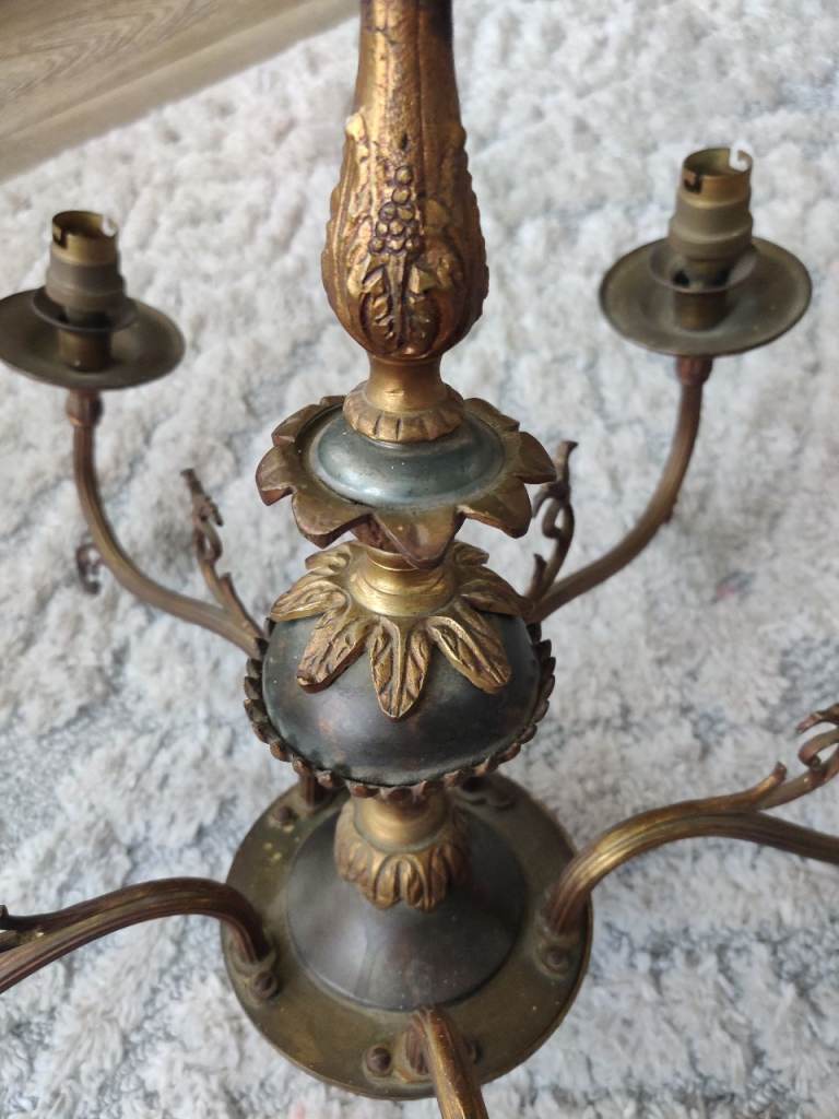 Matching pair of vintage Spanish Revival style 5 arm Chandeliers