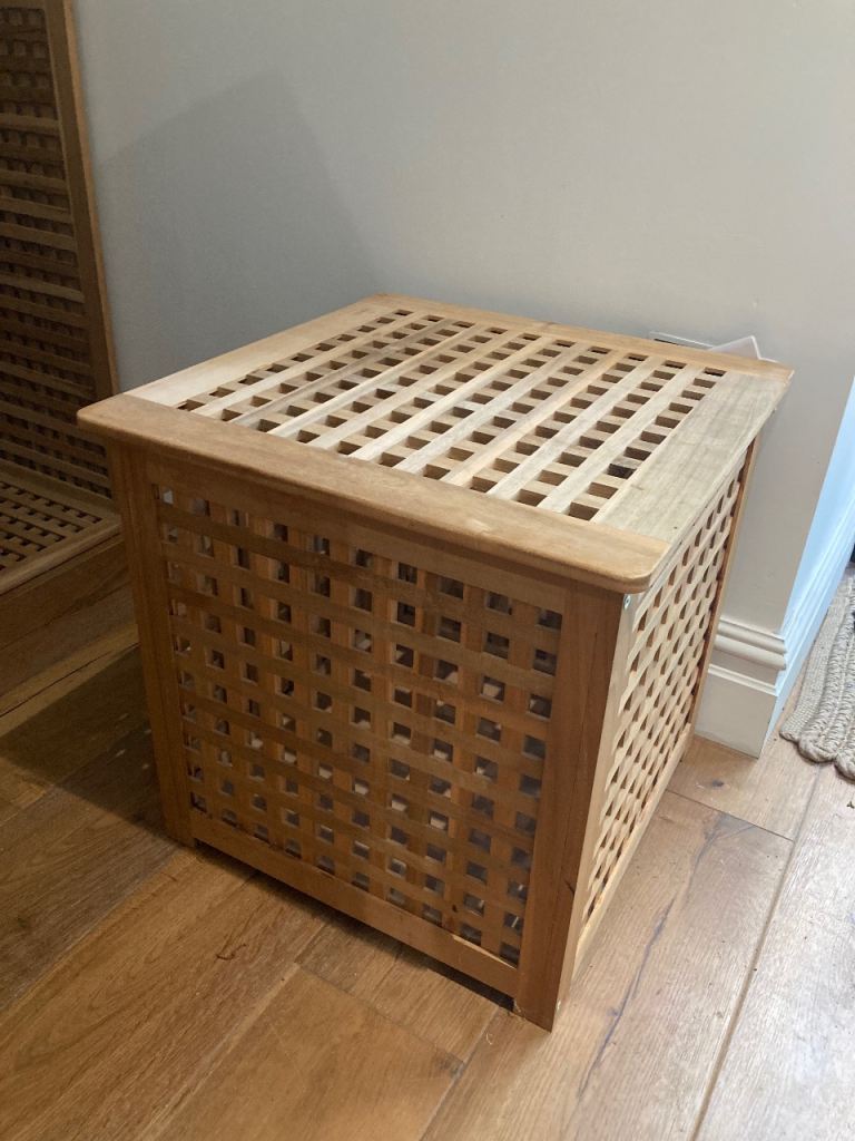 Ikea wooden lattice storage box side coffee table 50 x 50 cm / RRP £60