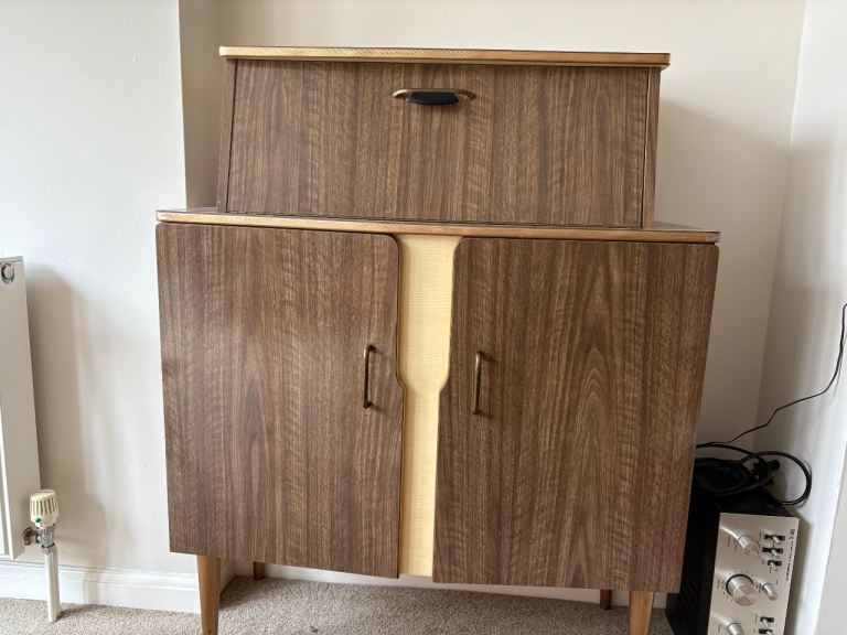 Retro drinks bar/ cabinet with fold down top
