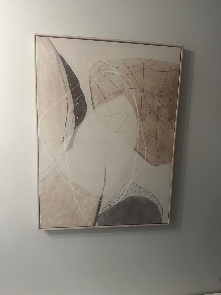 Large: Neutral pebble wall canvas from Dunelm