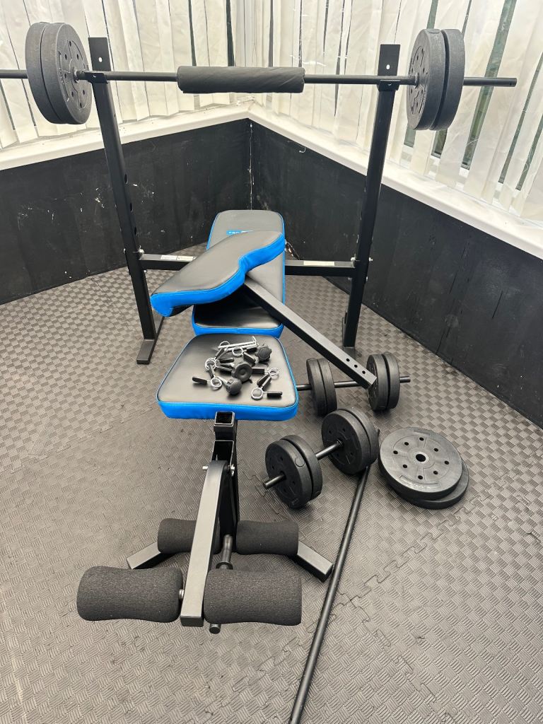Folding Workout Home Bench Gym with 50kg weights