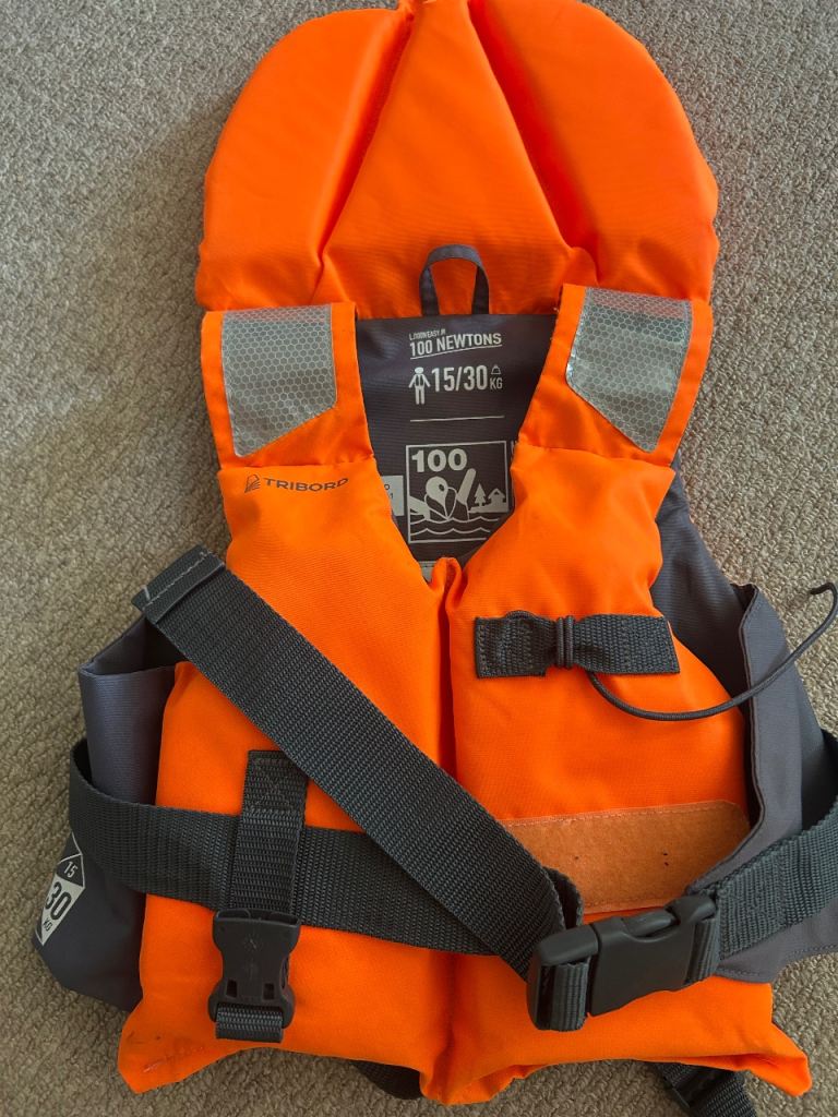 Tribord orange life jacket 15kg-30kg