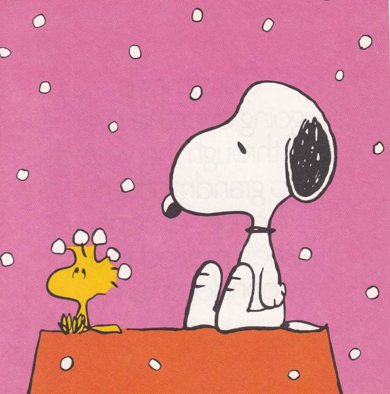 125. A Rare Original Print of SNOOPY IN SNOW WITH WOODSTOCK / PEANUTS