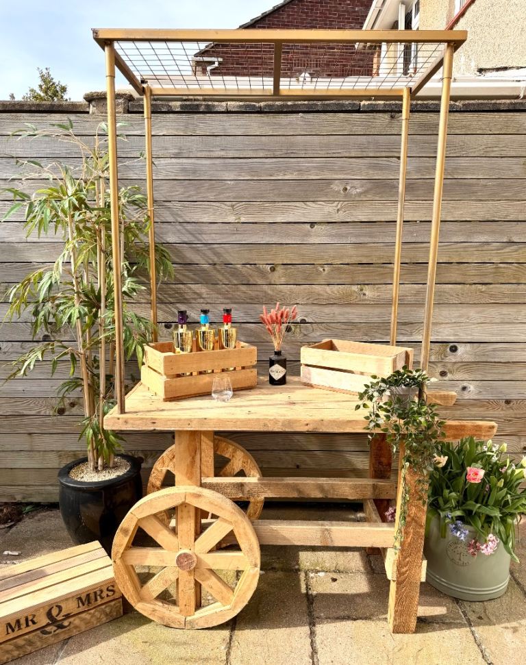 Stunning & Bespoke handmade wooden wedding / Display Cart 