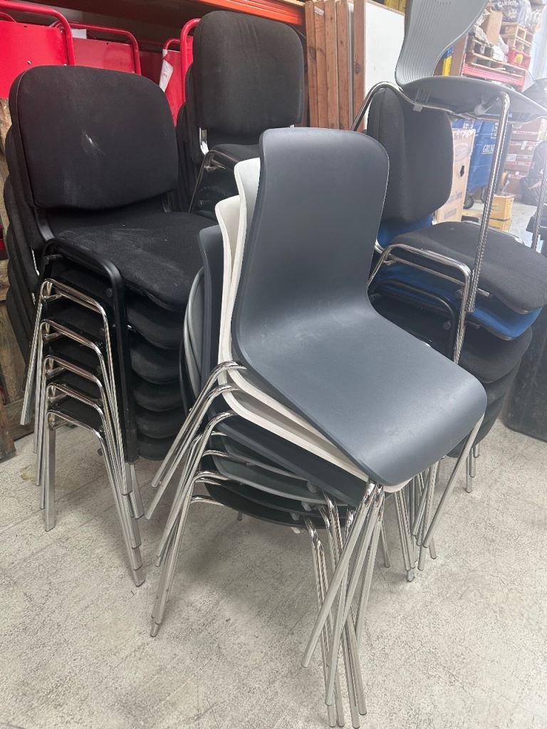 JOB LOT of Stackable Chairs - Various Colours