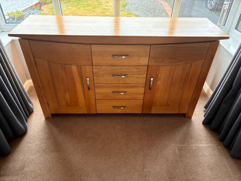 Oak sideboard with drawers and doors