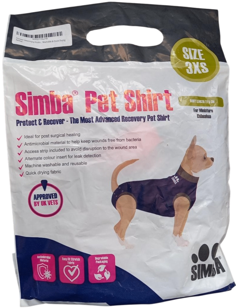 SIMBA Pet Shirts, Recovery Suit, 3XS, Antimicrobial Material