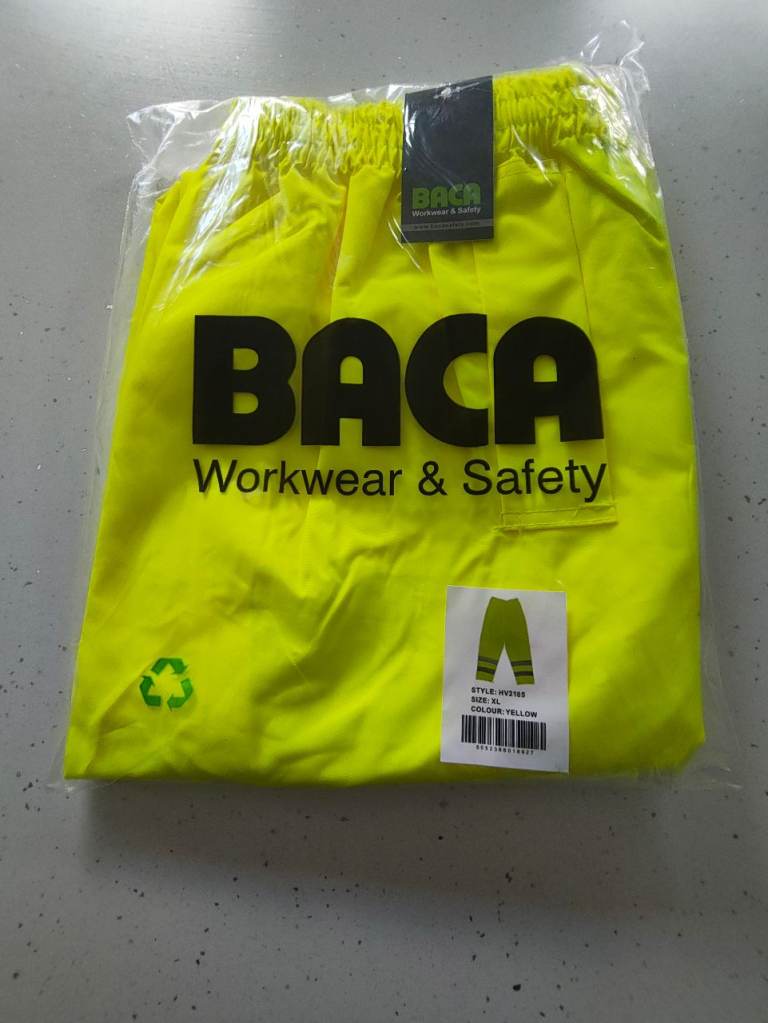 Hi-vis padded jacket and trousers extra large