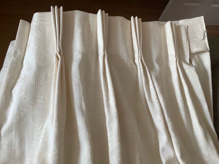 Quality large custom made triple pinch pleat curtains approx size each curtain 153 Cms x 193 Cms 