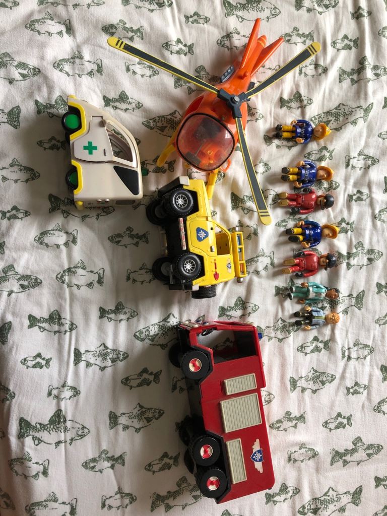 Fireman Sam characters and vehicles.