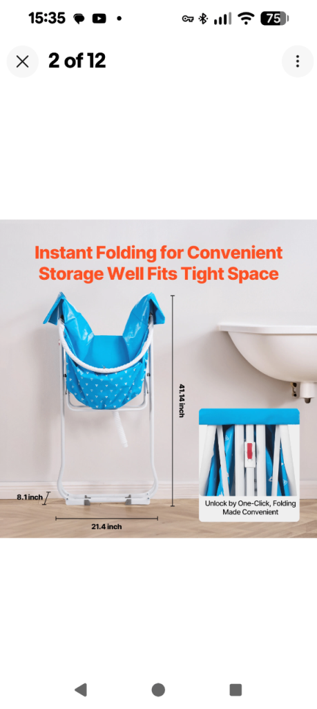 Dog elevated portable fold up bath with outlet pipe and stopper. 