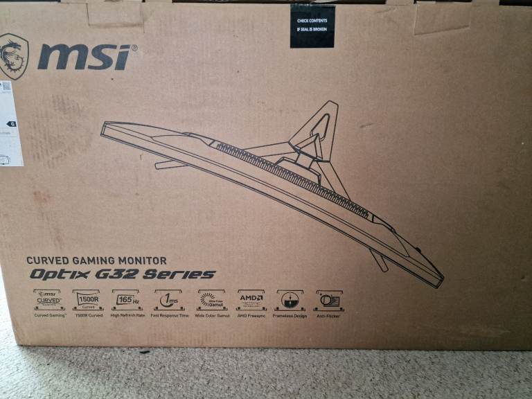 MSI Optix G32 Curved Gaming Monitor, 1080p, 165hz, 1500R, 32 inch