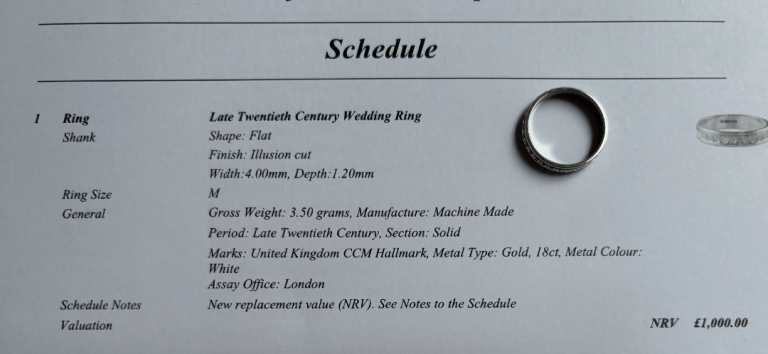 Late 20th Century 18ct White Gold Wedding Ring, Size M