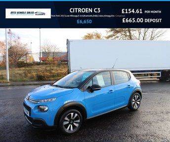CITROEN C3 1.2 PureTech Feel 2017,Low Mileage,F.S.H,Bluetooth,DAB,Cruise,60mpg,Ulez Compliant