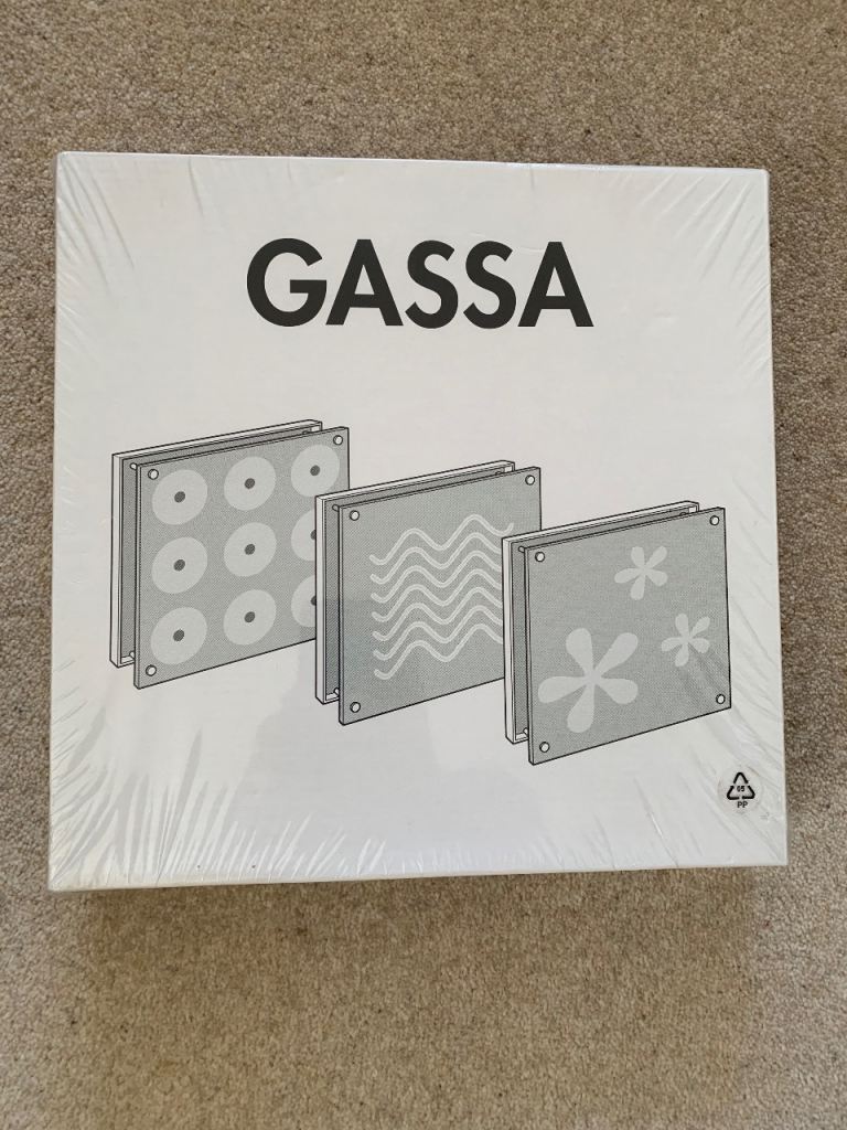 Vintage 1990s IKEA "Gassa" Geometric Glass Wall Art Panels – Brand New & Unopened