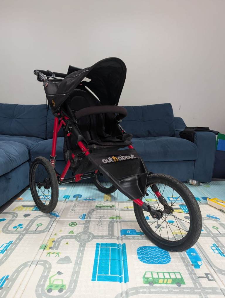 Out n About Nipper Sport Single Pushchair / Running Buggy – Grey & Black