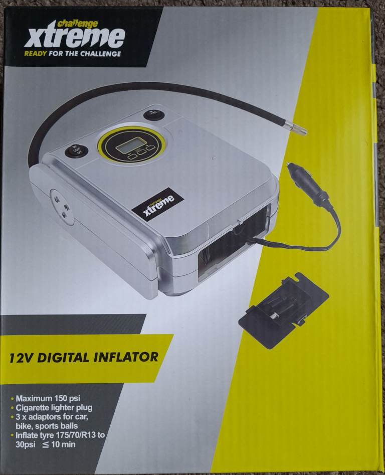 Challenge Xtreme 12V Digital Inflator Car Tyres Bike Bicycle Ball