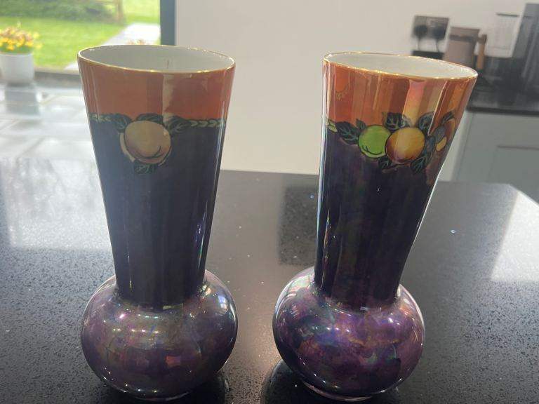 Beautiful Lustre pottery vases 24cm high