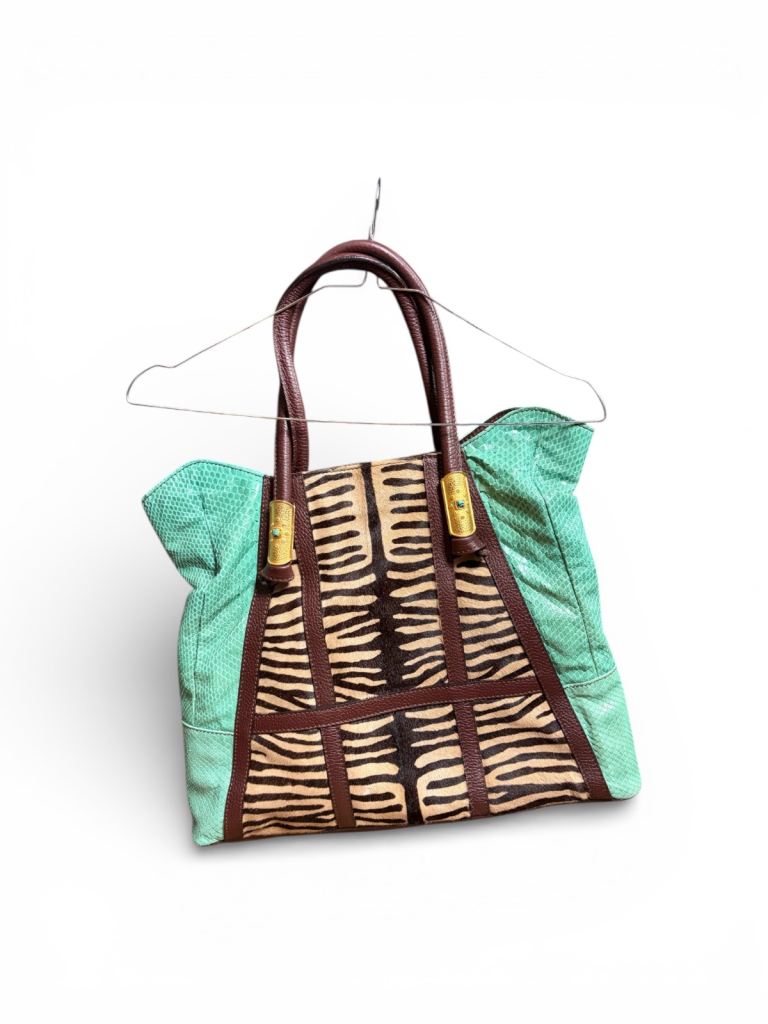 Valentino Bag turquoise python and zebra rare gem!