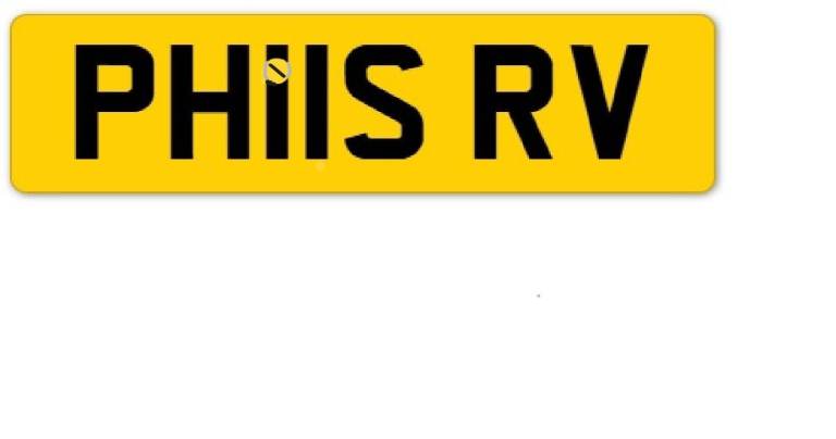 Cherished number plate for Phil - motorhome RV