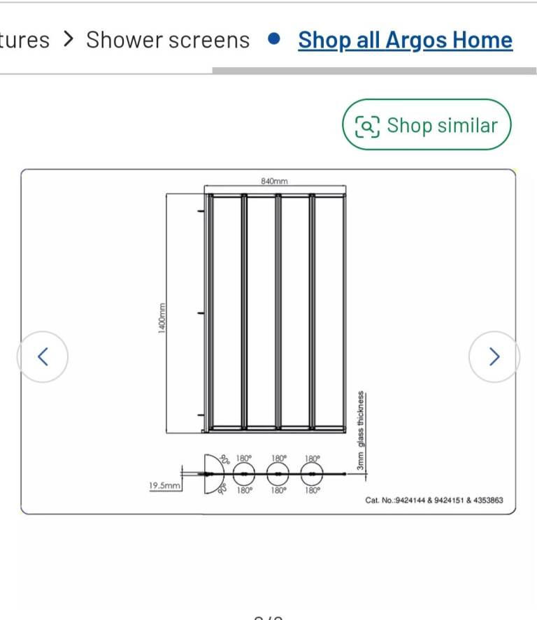 Argos white folding bath screen – Brand New in Box, £65.00 for Sale