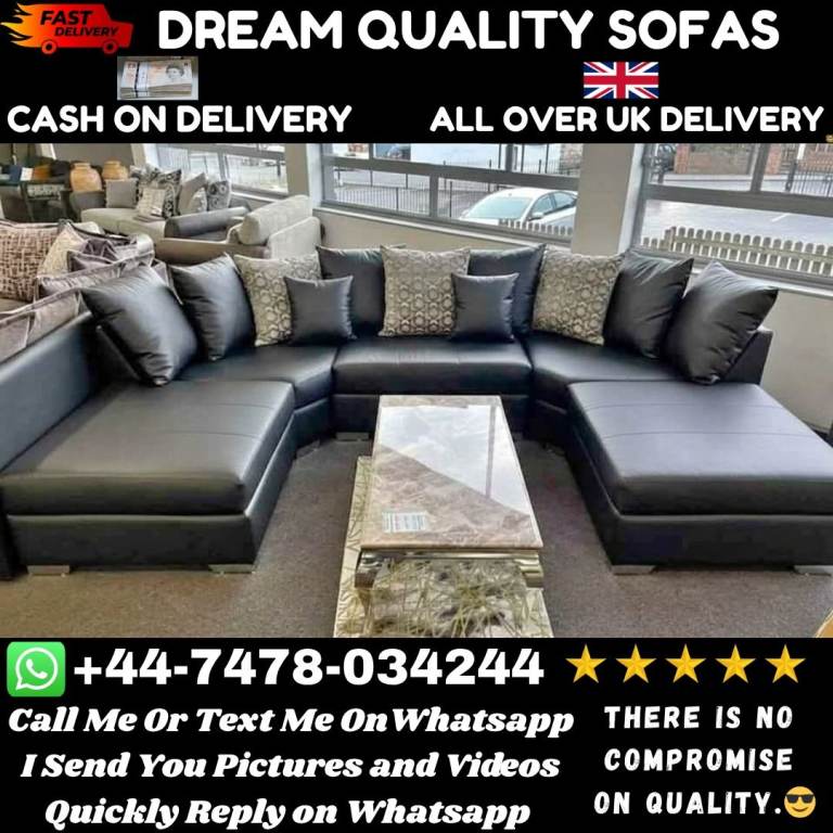 Brand New Luxury Leather U-Shape Sofa – Massive Sale Price, Limited Time Only