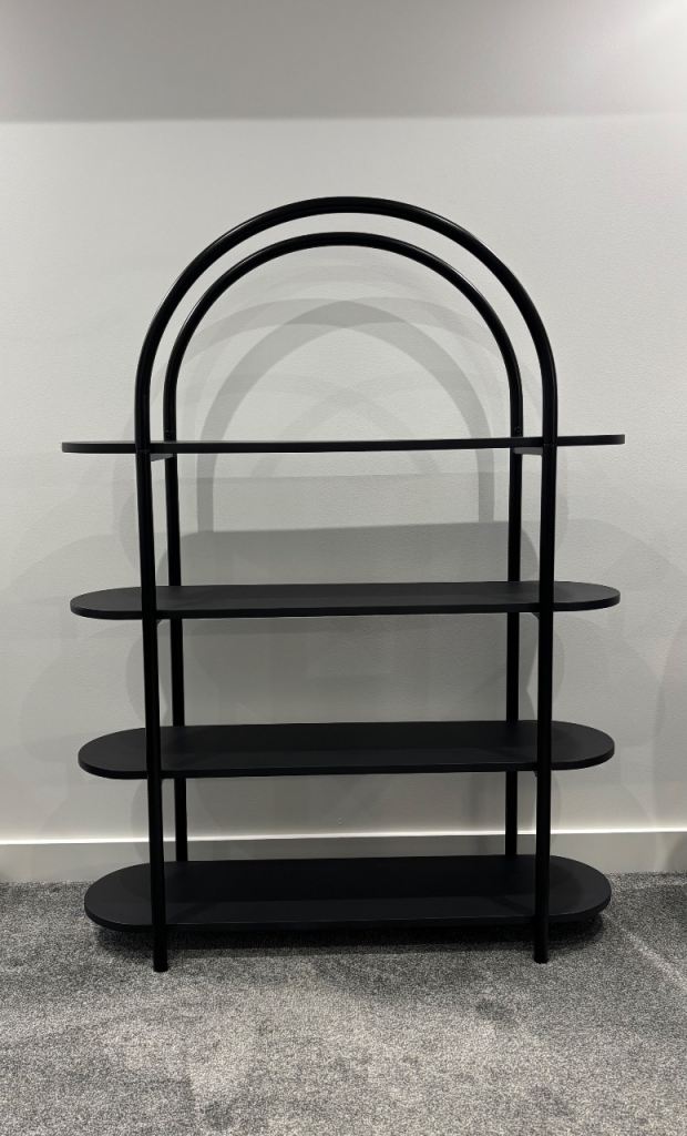 Modern Black Arched Shelving Unit / Bookcase – £45