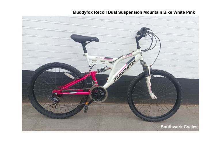 Muddyfox Recoil Dual Suspension Mountain Bike White Pink