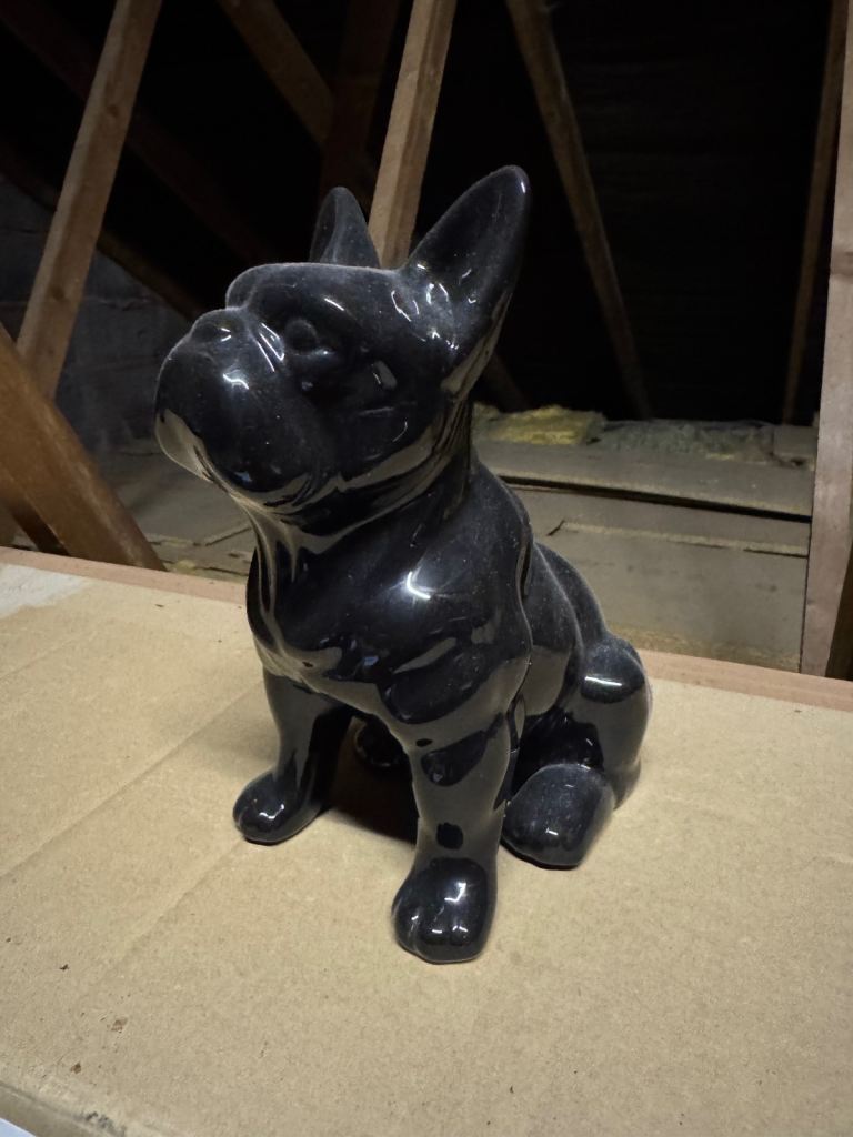 French bulldog black ceramic ornament
