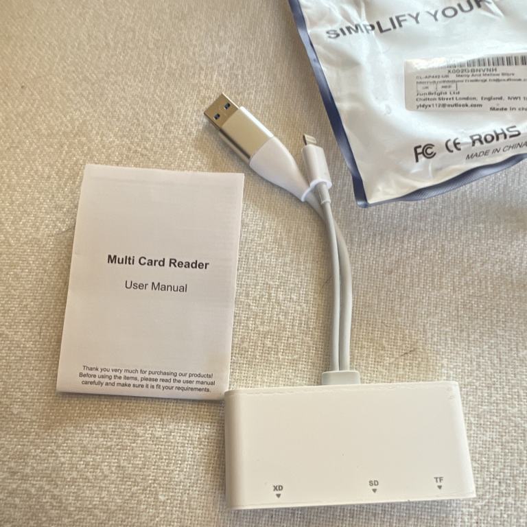 USB/USB-C &amp; Lightning Multi Card Reader Adapter for CF MS SD TF XD Memory Cards
