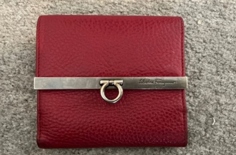 Salvatore Ferragamo Red Leather Purse in Good Used Condition 