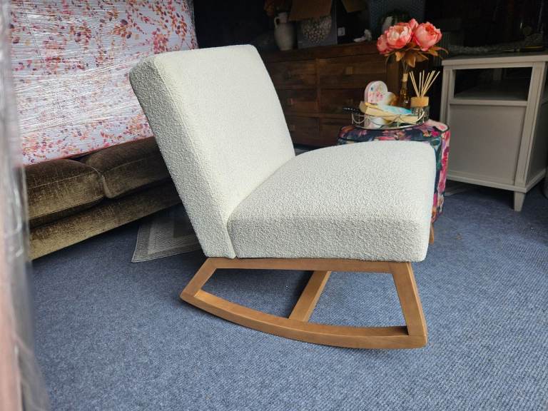 NEXT Flynn White Boucle  Rocking Accent Chair RRP £379.99