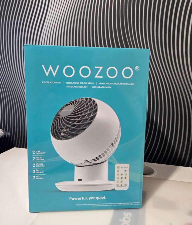 Woozoo Ultra Quiet Oscillating Fan – White, Brand New and Boxed 