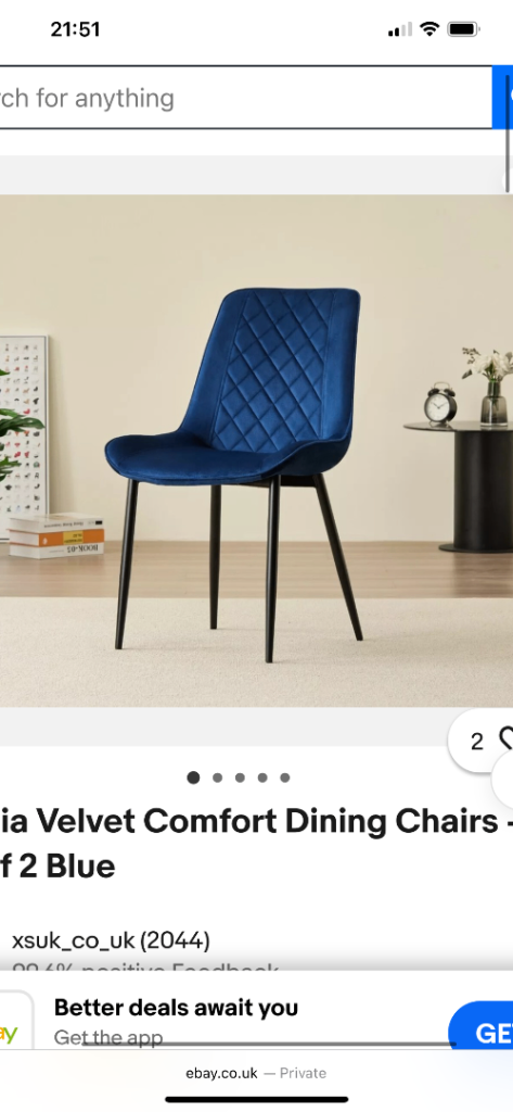 Amelia set of 2 dining chairs