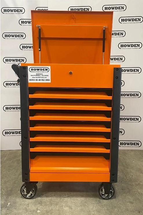 7 Drawer Toolchest Cabinet | 27" Bottom Cabinet On Wheels | Orange Tool Box