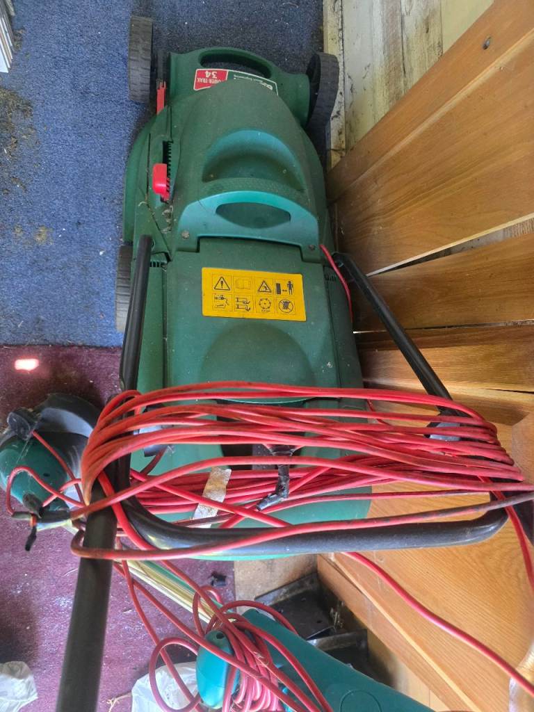 Bosch Electric Lawnmower - Good Condition, Long Cable